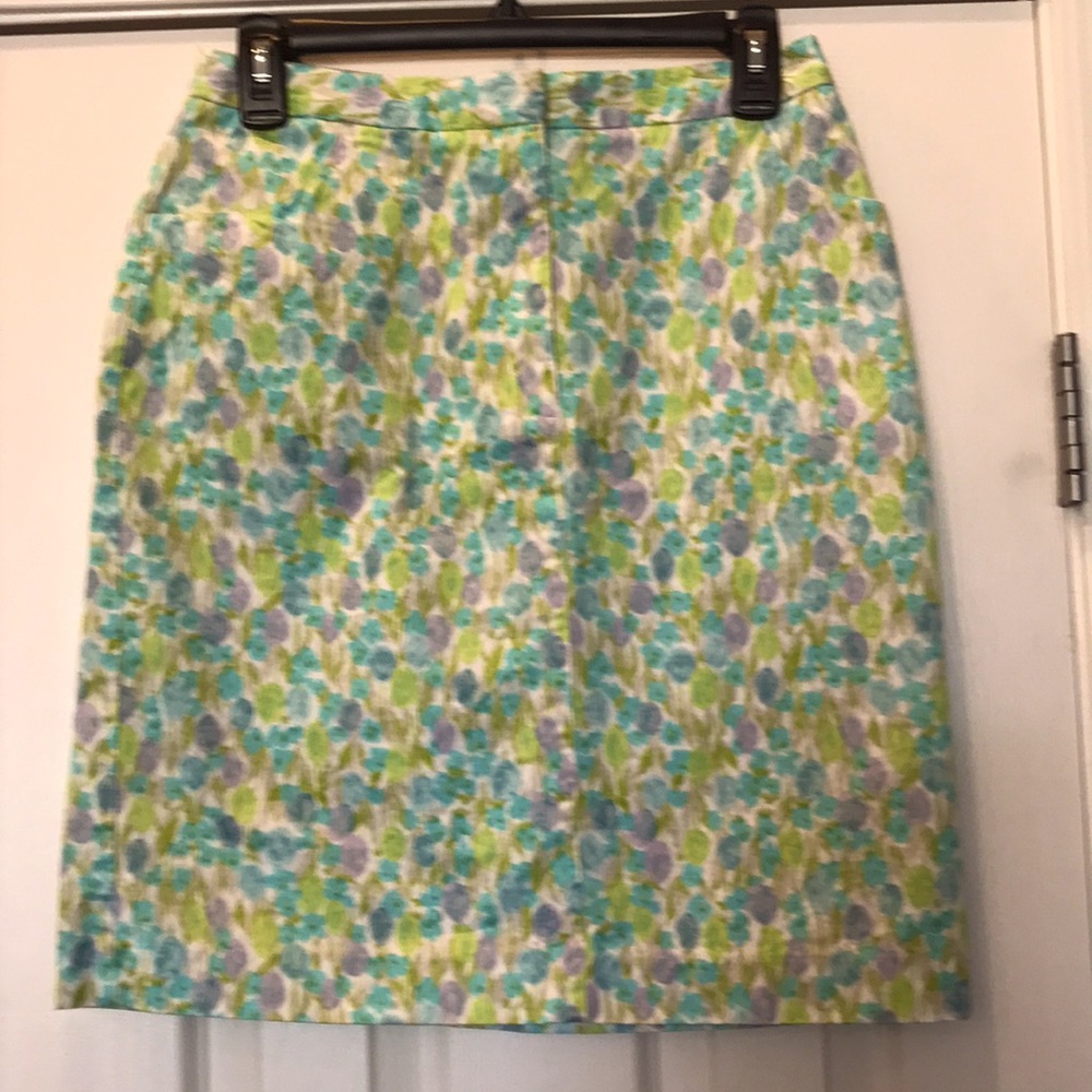 8 Liz Claiborne Skirt Tulip Pattern*Blue, Teal, Lime Green and Lavender